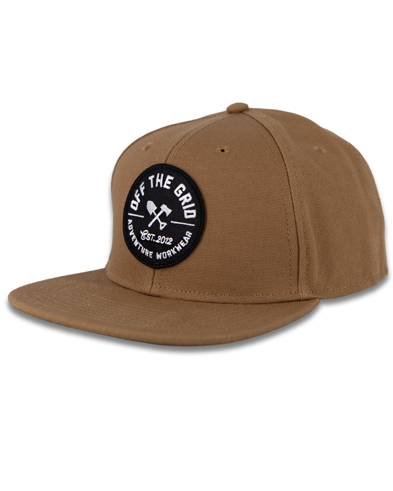 Black Jobsite Hat by Off The Grid Surplus, featuring a durable fabric construction and adjustable strap for a secure fit.