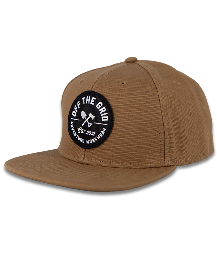 Black Jobsite Hat by Off The Grid Surplus, featuring a durable fabric construction and adjustable strap for a secure fit.