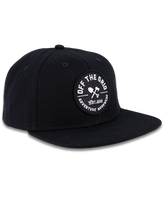 Black Off The Grid Surplus Jobsite Hat featuring a curved brim and adjustable strap for a secure fit.