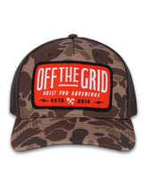 Off The Grid Surplus Ranch Hand Hat in sable duck camo and black with a wide brim, durable outdoor hat for rugged wear.