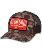 Off The Grid Surplus Ranch Hand Hat in sable duck camo with black brim, outdoor hat with rugged style and adjustable strap.