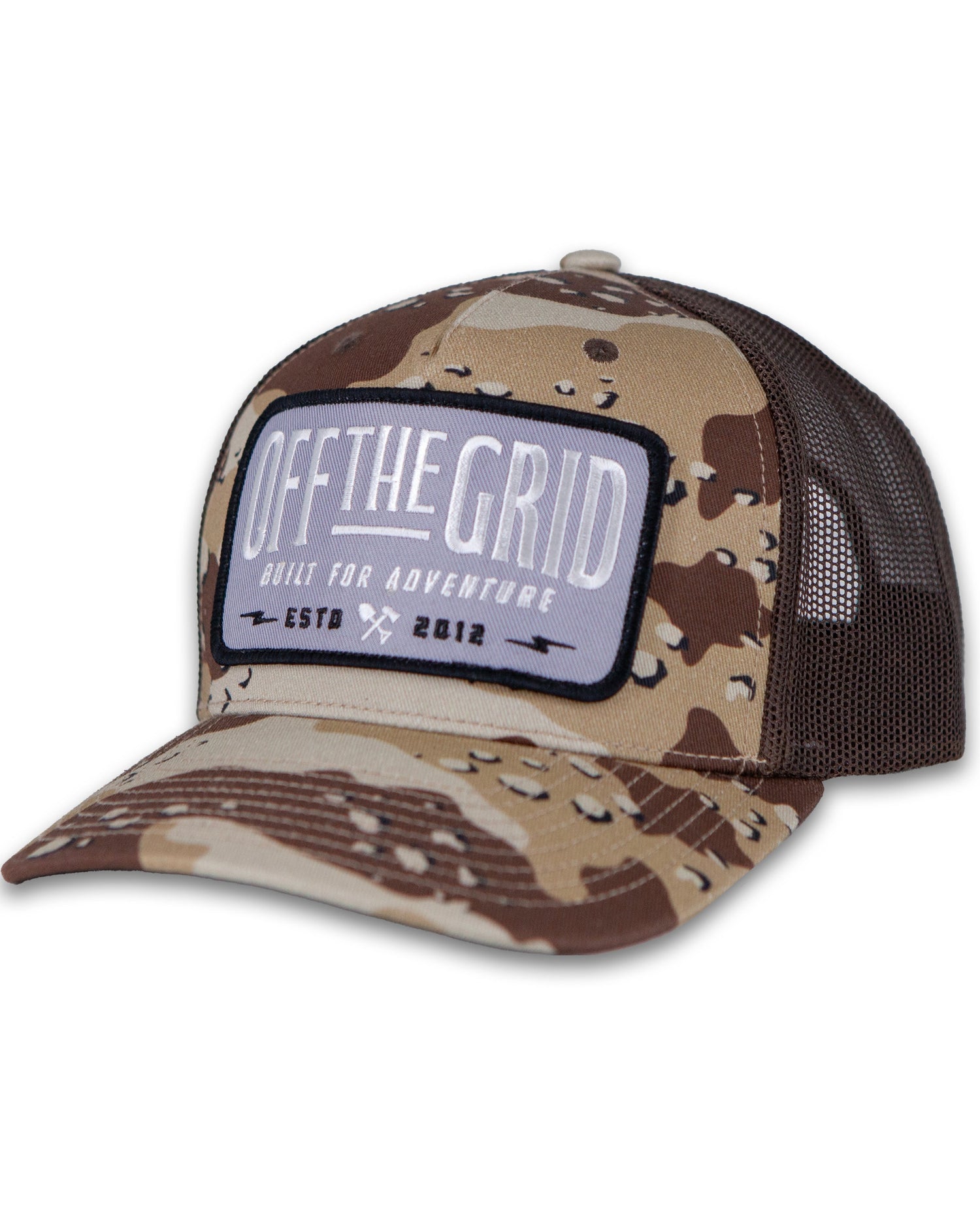 Off The Grid Surplus Ranch Hand Hat in sable duck camo with black brim, durable wide-brim hat for outdoor wear.