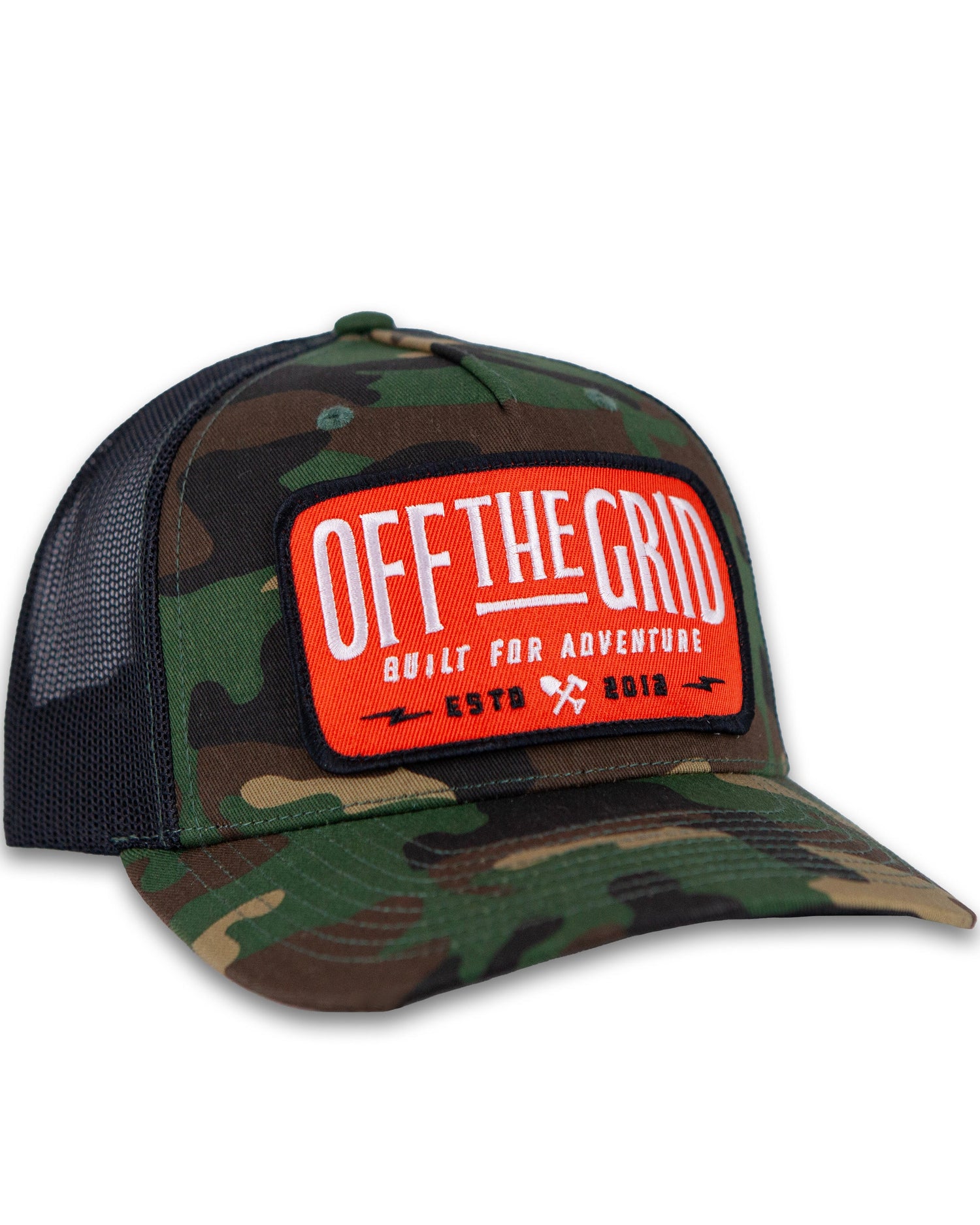 Off The Grid Surplus Ranch Hand Hat in sable duck camo with black brim, durable outdoor hat for rugged use.