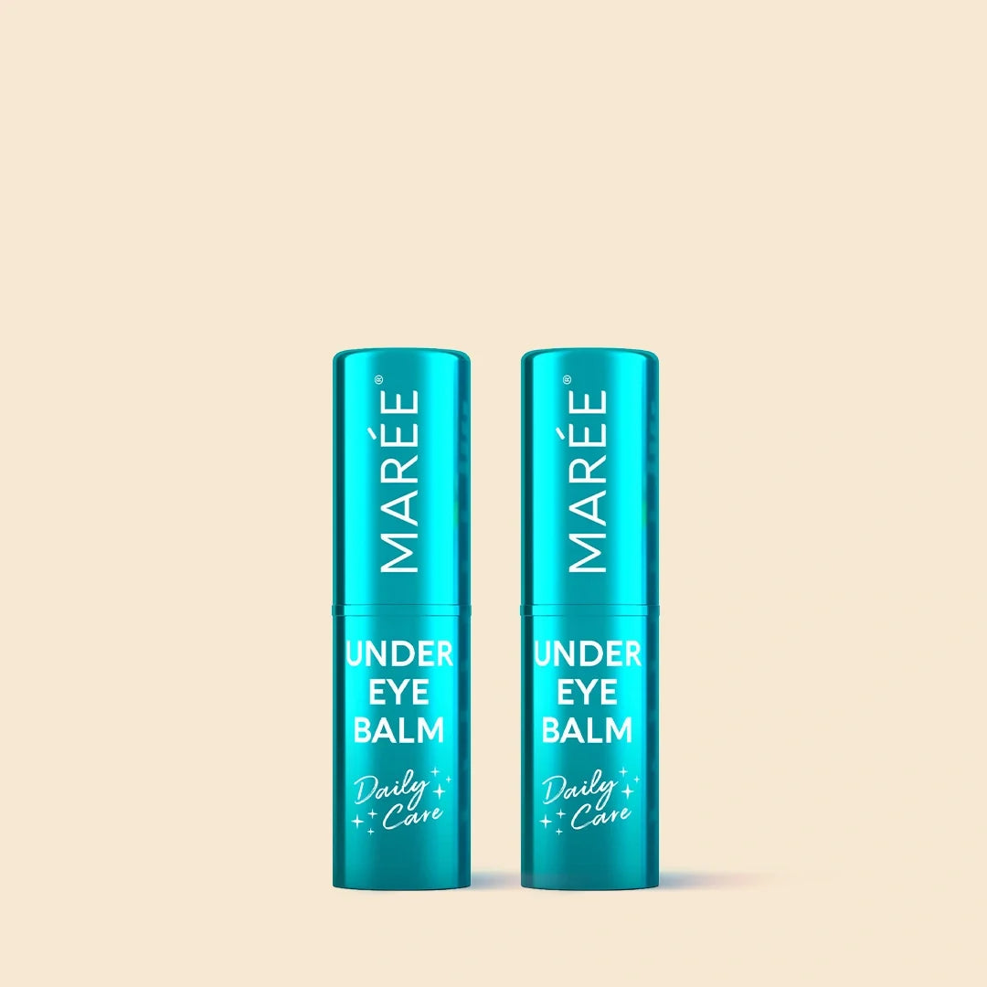Maree Instant Eye Smoother Balm in a sleek stick form, designed to reduce puffiness and brighten the under-eye area.