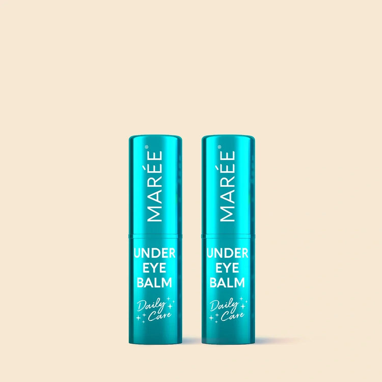 Maree Instant Eye Smoother Balm in a sleek stick form, designed to reduce puffiness and brighten the under-eye area.