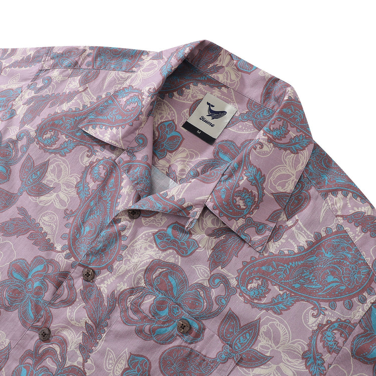 Men’s vintage 1920s Hawaiian shirt by Outlets Yiume featuring a camp collar and vibrant tropical print for a retro look.