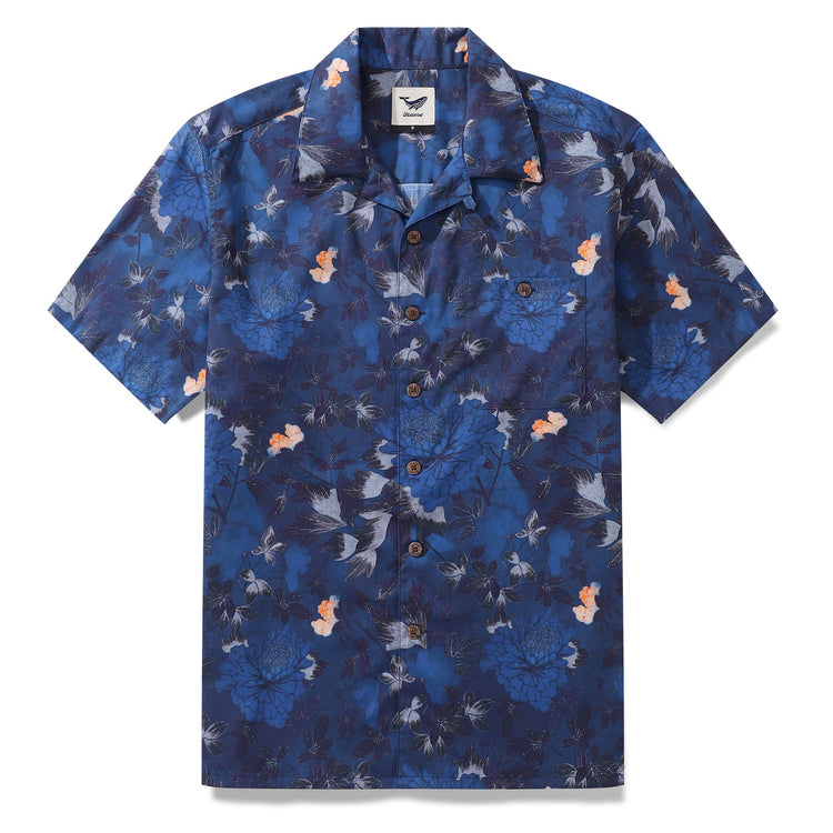 Dark blue Hawaiian men&