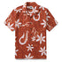 Red Hawaiian shirt for men by Outlets Yiume, short sleeve Tiki Hawaii shirt with camp collar made of 100% cotton.