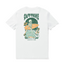 White Hawaiian T-shirt for men with crew neck by Outlets Yiume, made of 100% cotton, featuring tropical print design.