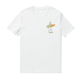 White Hawaiian T-shirt for men by Outlets Yiume, crew neck style, 100% cotton with tropical print design.