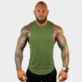 Black Physique Bodyware Drop Arm Tank Top with wide armholes, designed for athletic and casual wear.