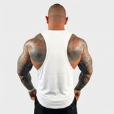 Black Physique Bodyware Drop Arm Tank Top with wide armholes and sleeveless design, perfect for workout or casual wear.
