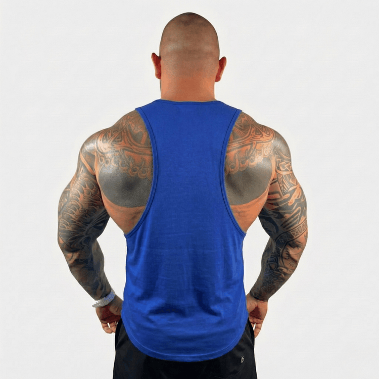 Physique Bodyware black drop arm tank top, sleeveless athletic shirt with drop arm design for workout and casual wear