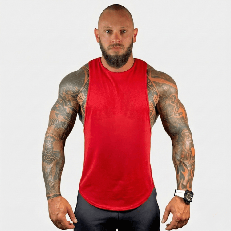 Black Physique Bodyware Drop Arm Tank Top with wide arm openings, designed for active wear and athletic comfort.