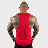 Black Physique Bodyware Drop Arm Tank Top featuring a sleeveless design and relaxed fit, ideal for workouts and casual wear.