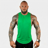 Black Physique Bodyware Drop Arm Tank Top with wide armholes, designed for comfort and active wear.