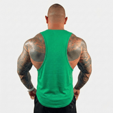 Black Physique Bodyware Drop Arm Tank Top with open arm design, suitable for workout and casual wear.