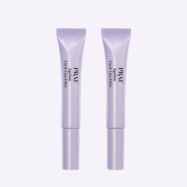 PRAI Beauty Ageless Lip & Line Filler tube showing the 8ml applicator with smooth, plumping lip and fine line filling formula.