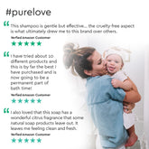 Puracy Baby Shampoo & Body Wash in Citrus Grove scent, tear-free formula, shown in a standard pack of two bottles.