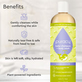Puracy Baby Shampoo & Body Wash in Citrus Grove scent, tear-free formula, standard pack of 2 bottles, suitable for gentle baby cleansing.