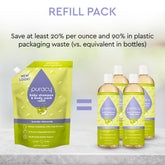 Puracy baby shampoo and body wash in citrus grove scent, tear-free formula, shown in a standard pack of 2 bottles.