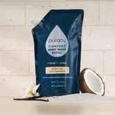 Puracy acidified, pH balanced citrus sea salt body wash with natural ingredients for gentle cleansing and refreshing scent.