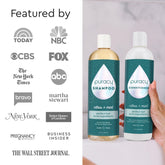 Puracy citrus mint conditioner, sulfate-free and silicone-free, with a refreshing citrus and mint scent, in a white bottle.