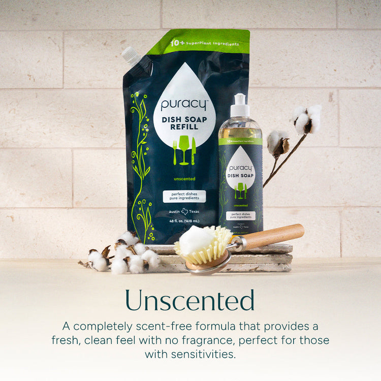 Puracy dish soap in green tea lime scent, three-pack of natural dish cleaning liquid with eco-friendly formula.