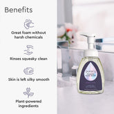 Puracy lavender vanilla foaming hand soap in a pump bottle, set of three, with a clear label and floral design.