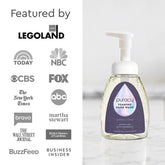 Set of three Puracy foaming hand soap bottles with lavender vanilla scent, featuring sleek pump dispensers and label details.