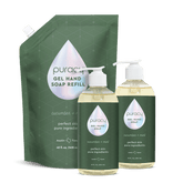 Puracy lavender vanilla gel hand soap in a standard pack of 2 with pump bottles, gentle and moisturizing for hand cleansing