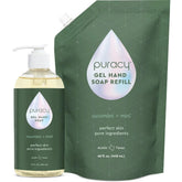 Puracy lavender vanilla gel hand soap in a standard pack of 2, featuring clear bottles with lavender and vanilla scent labels.