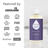 Puracy lavender vanilla gel hand soap in a standard pack of two bottles, featuring a gentle, fragrant formula for clean hands.
