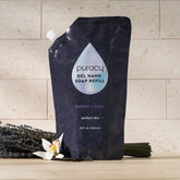 Puracy lavender vanilla gel hand soap in a standard pack of 2 bottles, featuring a gentle, moisturizing hand cleansing formula.