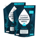 Puracy concentrated unscented sulfate-free laundry detergent bottle for effective, gentle cleaning of clothes.