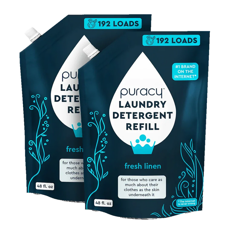 Puracy concentrated unscented sulfate-free laundry detergent bottle for effective, gentle cleaning of clothes.