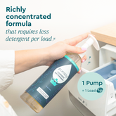 Puracy concentrated unscented laundry detergent in a clear bottle, sulfate-free formula ideal for gentle, effective cleaning.