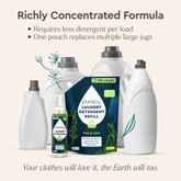 Puracy concentrated sulfate-free laundry detergent bottle, unscented, for gentle and effective cleaning of clothes.