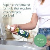 Puracy concentrated sulfate-free laundry detergent bottle, unscented and suitable for all laundry loads.