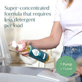 Puracy unscented concentrated laundry detergent bottle, sulfate-free formula for effective clean in a standard size.