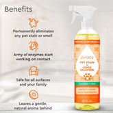 Puracy Pet Stain & Odor Remover with cucumber mint scent, natural formula for cleaning pet stains and odors on carpets and furniture.