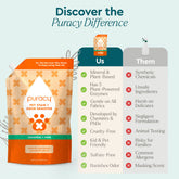 Puracy Pet Stain & Odor Remover with cucumber mint scent, natural enzyme formula for cleaning pet accidents on carpets and upholstery.