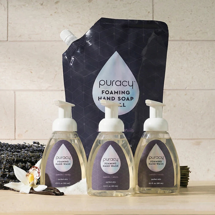 Puracy unscented laundry stain remover bottle, ready for stain treatment on clothing and fabrics.
