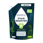 Puracy unscented laundry stain remover bottle showing label and applicator tip for effective stain removal.