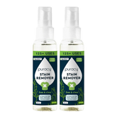 Puracy unscented laundry stain remover bottle showing stain removal effectiveness on fabric