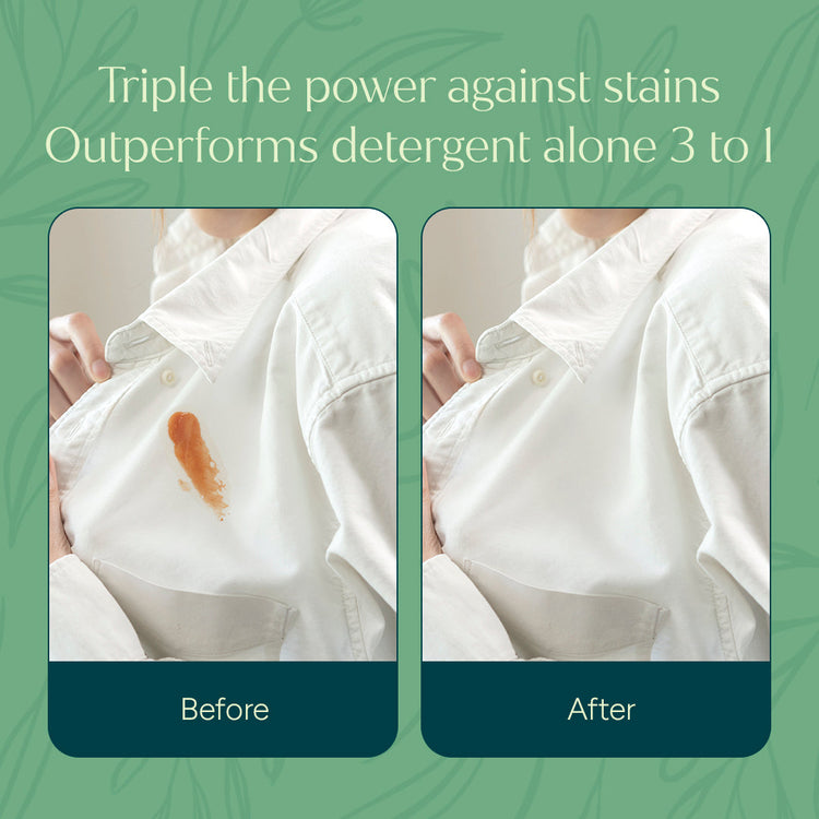 Puracy unscented laundry stain remover bottle, showing label, designed for removing tough stains from clothing and fabrics.