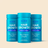 Maree Biotin & Collagen Hair Growth Complex supplement bottle with capsules, designed to support healthy hair growth.