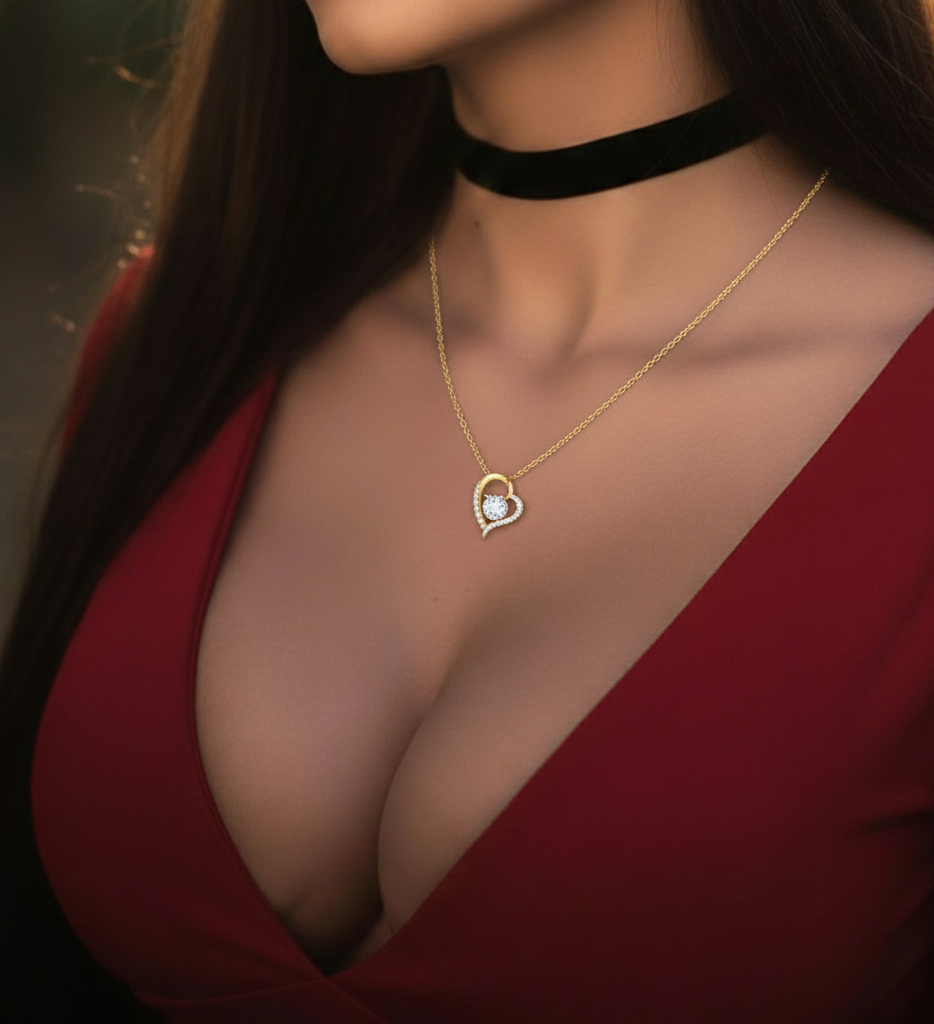 14k white gold finish "To My Love from Husband" necklace in a box, featuring a premium forever love pendant, ideal for Valentine’s Day.