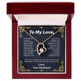 14k white gold finish "To My Love From Husband" necklace in a box, perfect for Valentine&