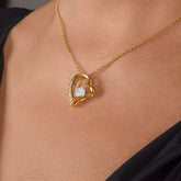 14k white gold finish "To My Love From Husband" necklace in a box, a romantic gift for Valentine&